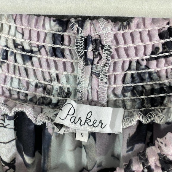 Parker Maxi Dress Small Lilac Purple Floral Print Off The Shoulder Short Sleeve - Picture 7 of 9